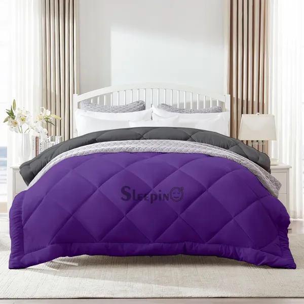 Purple_&_Dark_Grey_Breathable_Microfiber_400_GSM_Reversible_Comforter_For_Heavy_Winter