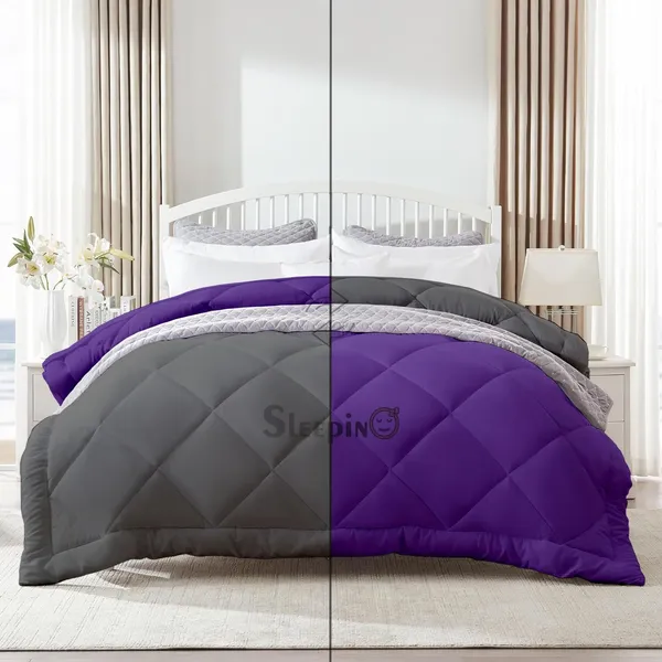 Purple_&_Dark_Grey_Breathable_Microfiber_400_GSM_Reversible_Comforter_For_Heavy_Winter