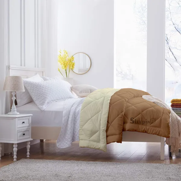 Beige_&_Ivory_Soft_&_Fluffy_Breathable_500_GSM_Reversible_Comforter_For_Heavy_Winter
