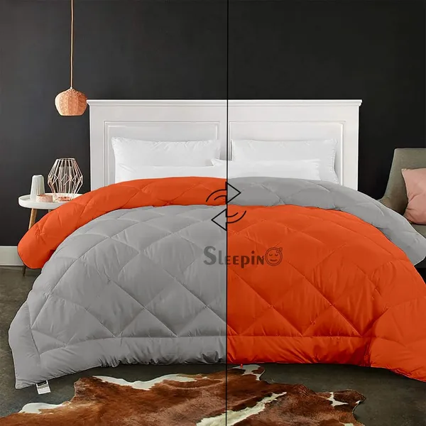 Orange_&_Silver_Soft_&_Fluffy_Breathable_500_GSM_Reversible_Comforter_For_Heavy_Winter