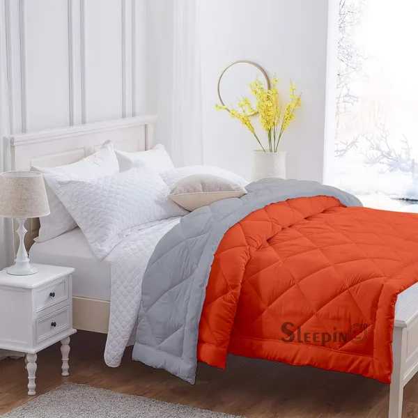 Orange_&_Silver_Soft_&_Fluffy_Breathable_500_GSM_Reversible_Comforter_For_Heavy_Winter
