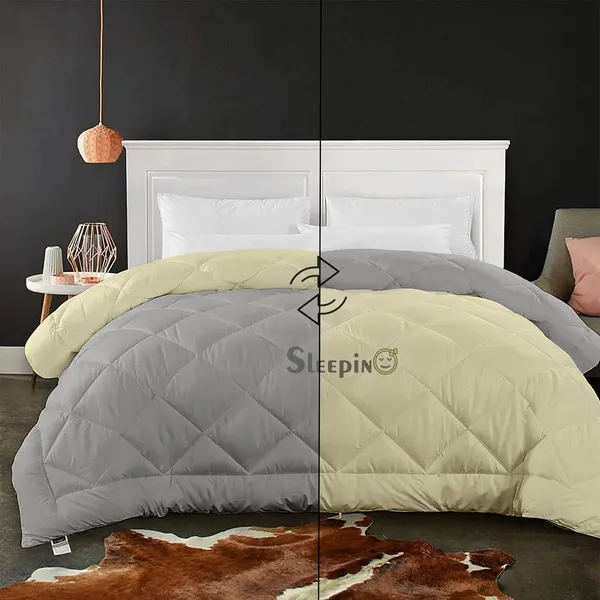 Ivory_&_Silver_Soft_&_Fluffy_Breathable_500_GSM_Reversible_Comforter_For_Heavy_Winter