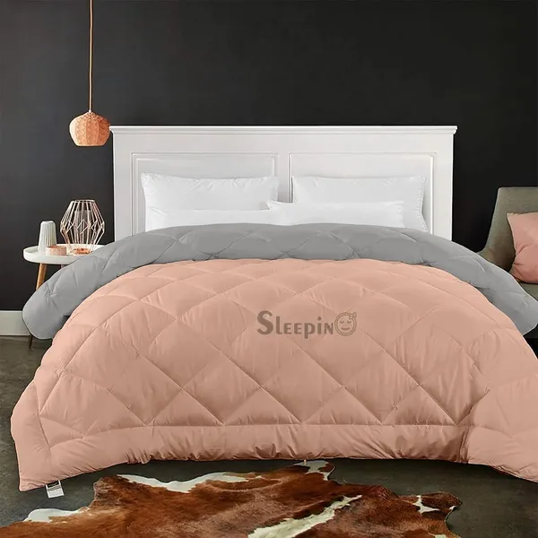 Peach_&_Silver_Soft_&_Fluffy_Breathable_500_GSM_Reversible_Comforter_For_Heavy_Winter