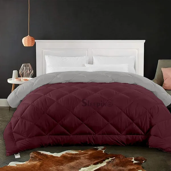 Wine_&_Silver_Soft_&_Fluffy_Breathable_500_GSM_Reversible_Comforter_For_Heavy_Winter