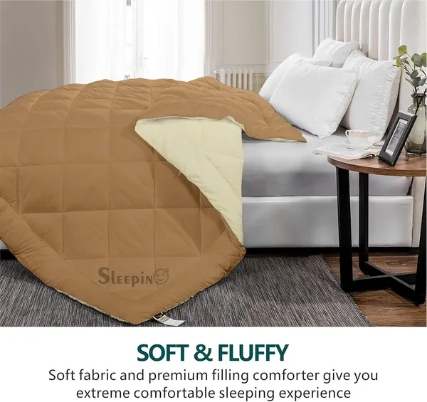 Beige_&_Ivory_Microfiber_Breathable_600_GSM_Reversible_Comforter_For_Heavy_Winter