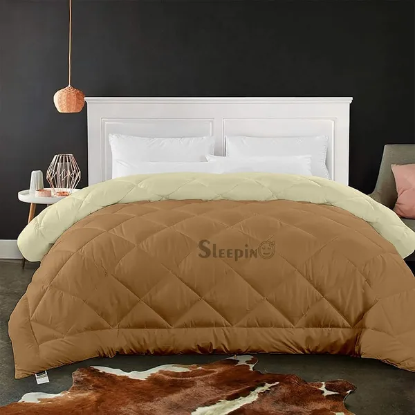Beige_&_Ivory_Microfiber_Breathable_600_GSM_Reversible_Comforter_For_Heavy_Winter