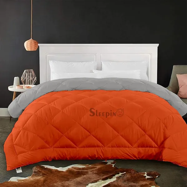 Orange_&_Silver_Microfiber_Breathable_600_GSM_Reversible_Comforter_For_Heavy_Winter