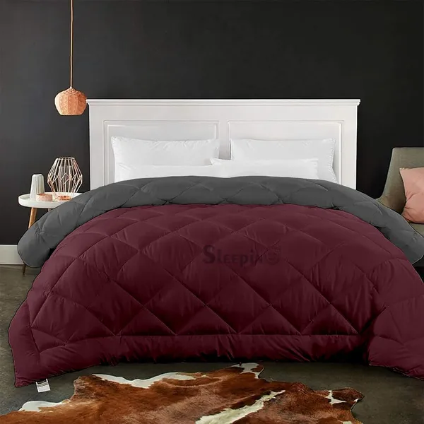 Wine_Microfiber_Breathable_600_GSM_Reversible_Comforter_For_Heavy_Winter