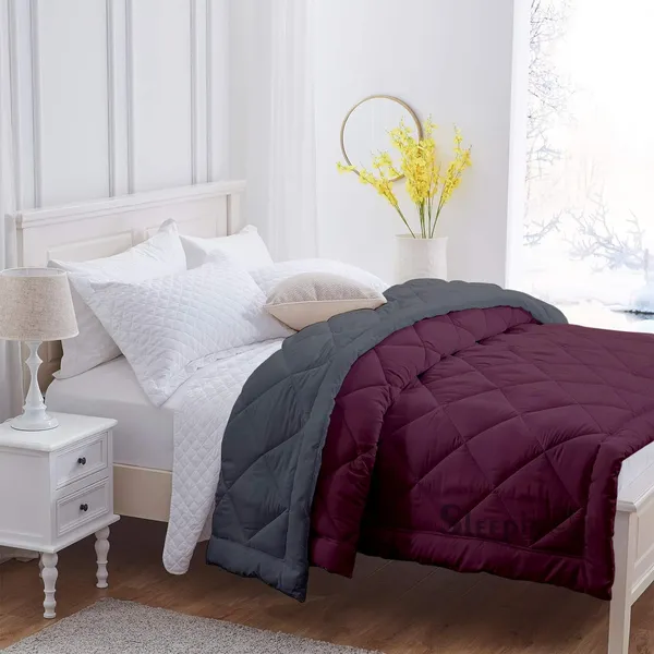 Wine_Microfiber_Breathable_600_GSM_Reversible_Comforter_For_Heavy_Winter