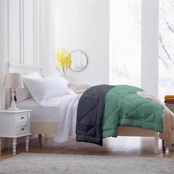Sage_Dark_Gey_Microfiber_Breathable_600_GSM_Reversible_Comforter_For_Heavy_Winter