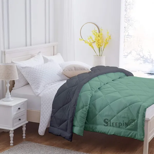 Sage_Dark_Gey_Microfiber_Breathable_600_GSM_Reversible_Comforter_For_Heavy_Winter