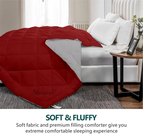 Burgundy_&_Silver_Microfiber_Breathable_600_GSM_Reversible_Comforter_For_Heavy_Winter