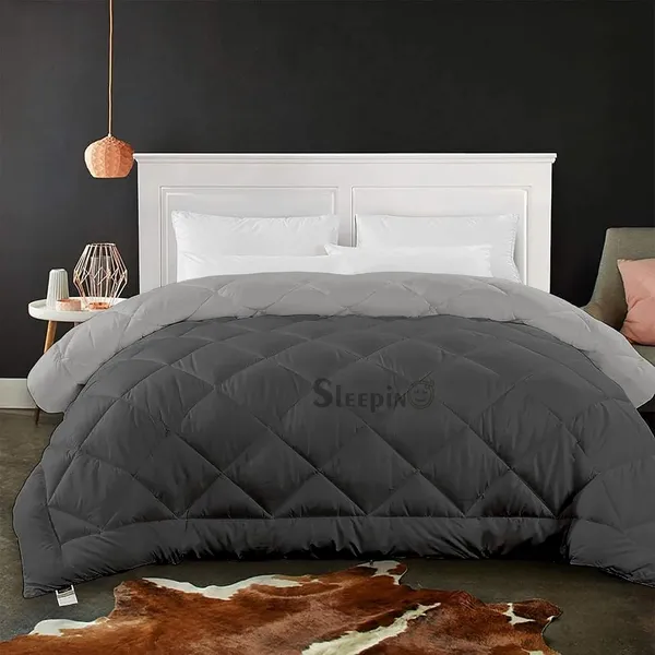 Dark_Grey_&_Silver_Microfiber_Breathable_600_GSM_Reversible_Comforter_For_Heavy_Winter