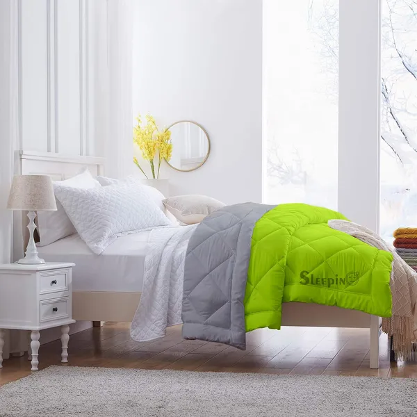 Green_&_Silver_Microfiber_Breathable_600_GSM_Reversible_Comforter_For_Heavy_Winter