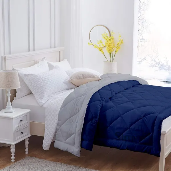 Navy_Blue_&_Silver_Microfiber_Breathable_600_GSM_Reversible_Comforter_For_Heavy_Winter
