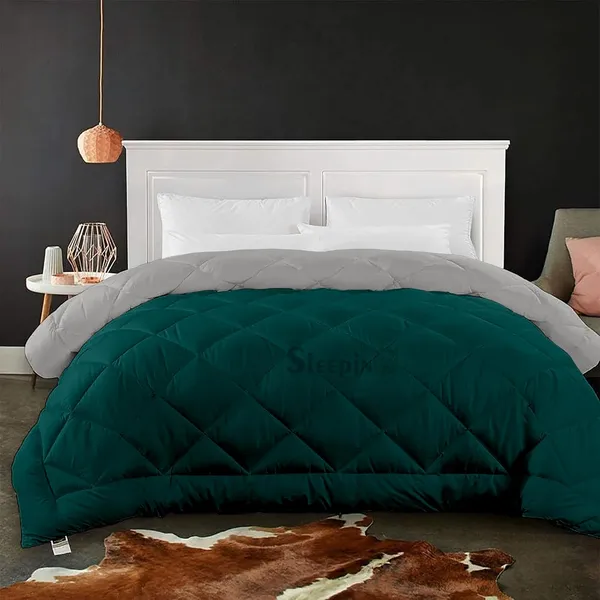 Teal_&_Silver_Microfiber_Breathable_600_GSM_Reversible_Comforter_For_Heavy_Winter