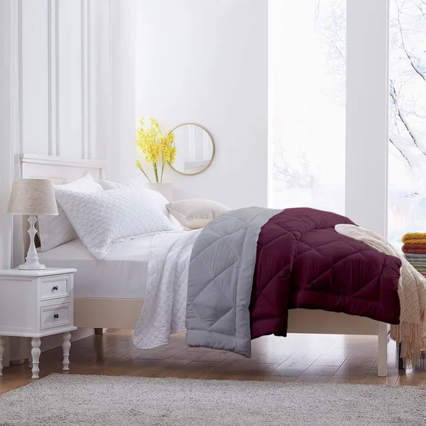 Wine_&_Silver_Microfiber_Breathable_600_GSM_Reversible_Comforter_For_Heavy_Winter