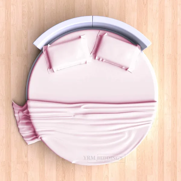 3_Piece_Round_Elastic_Bedsheet_Baby_Pink_400_TC_Egyptian_Cotton_Fitted_Bedsheet_84"_Diameter_Feet_Upto_12"_Inch_Thick_Mattress_Round_Shape_Fitted_Bedsheet_Include_2_Pillow_Covers