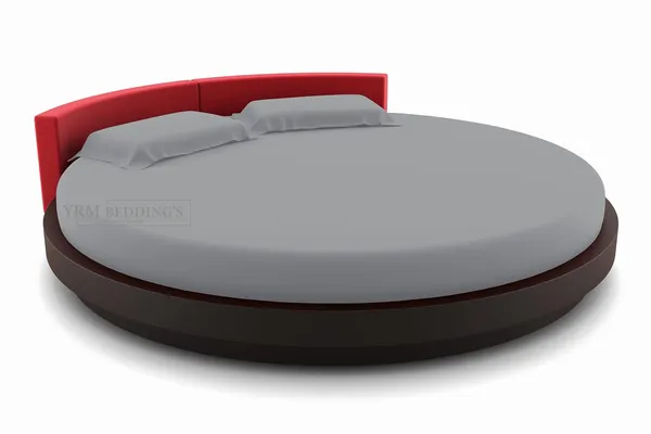 3_Piece_Round_Elastic_Bedsheet_Silver_Grey_400_TC_Egyptian_Cotton_Fitted_Bedsheet_84"_Diameter_Feet_Upto_12"_Inch_Thick_Mattress_Round_Shape_Fitted_Bedsheet_Include_2_Pillow_Covers