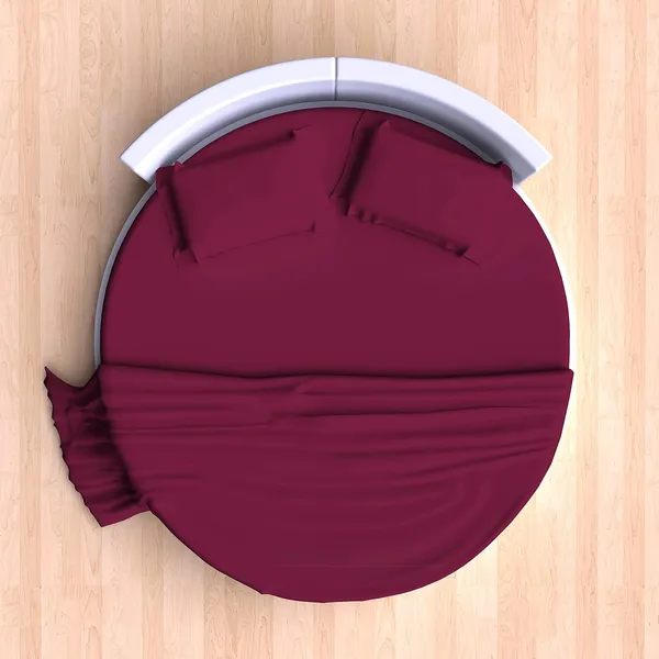 3_Piece_Round_Elastic_Bedsheet_Wine_400_TC_Egyptian_Cotton_Fitted_Bedsheet_96"_Diameter_Feet_Upto_12"_Inch_Thick_Mattress_Round_Shape_Fitted_Bedsheet_Include_2_Pillow_Covers