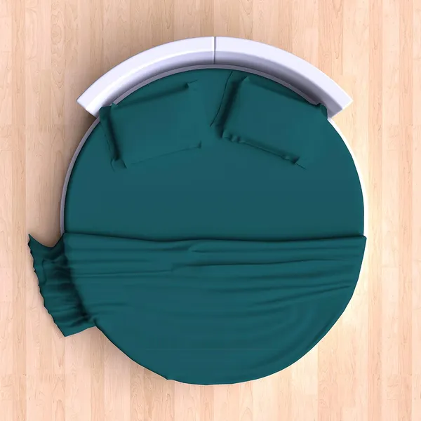 3_Piece_Round_Elastic_Bedsheet_Teal_400_TC_Egyptian_Cotton_Fitted_Bedsheet_96"_Diameter_Feet_Upto_12"_Inch_Thick_Mattress_Round_Shape_Fitted_Bedsheet_Include_2_Pillow_Covers