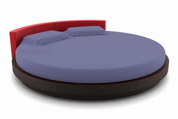 3_Piece_Round_Elastic_Bedsheet_Medium_Blue_400_TC_Egyptian_Cotton_Fitted_Bedsheet_96"_Diameter_Feet_Upto_12"_Inch_Thick_Mattress_Round_Shape_Fitted_Bedsheet_Include_2_Pillow_Covers