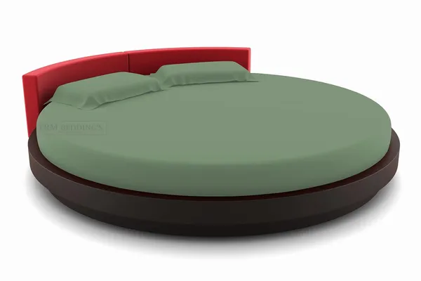 3_Piece_Round_Elastic_Bedsheet_Emerald_Green_400_TC_Egyptian_Cotton_Fitted_Bedsheet_82"_Diameter_Feet_Upto_12"_Inch_Thick_Mattress_Round_Shape_Fitted_Bedsheet_Include_2_Pillow_Covers