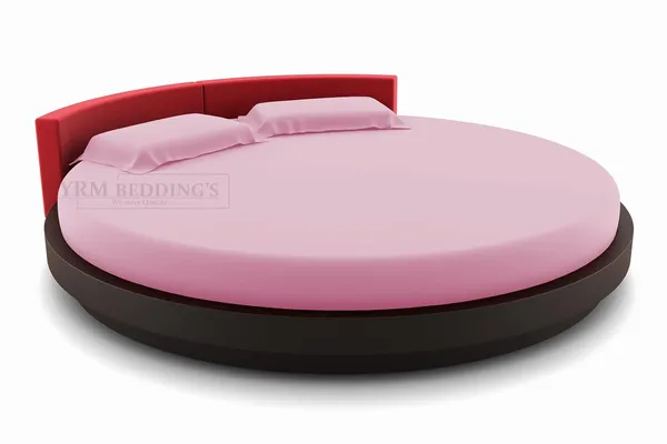 3_Piece_Round_Elastic_Bedsheet_Baby_Pink_400_TC_Egyptian_Cotton_Fitted_Bedsheet_82"_Diameter_Feet_Upto_12"_Inch_Thick_Mattress_Round_Shape_Fitted_Bedsheet_Include_2_Pillow_Covers