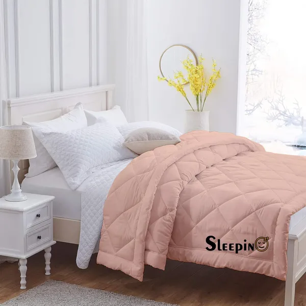 Peach_Breathable_Microfiber_200_GSM_Comforter_For_Heavy_Winter