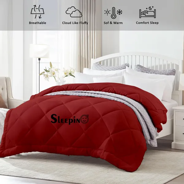 Burgundy_Breathable_Microfiber_400_GSM_Comforter_For_Heavy_Winter