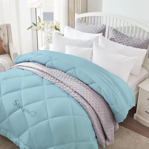 Sky_Blue_Breathable_Microfiber_400_GSM_Comforter_For_Heavy_Winter