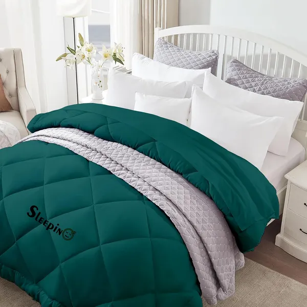 Teal_Breathable_Microfiber_400_GSM_Comforter_For_Heavy_Winter