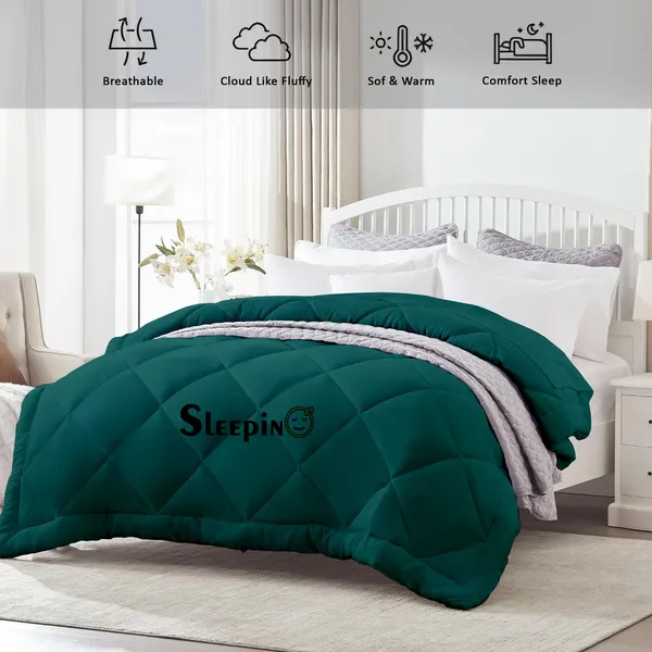 Teal_Breathable_Microfiber_400_GSM_Comforter_For_Heavy_Winter