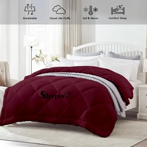 Wine_Breathable_Microfiber_400_GSM_Comforter_For_Heavy_Winter