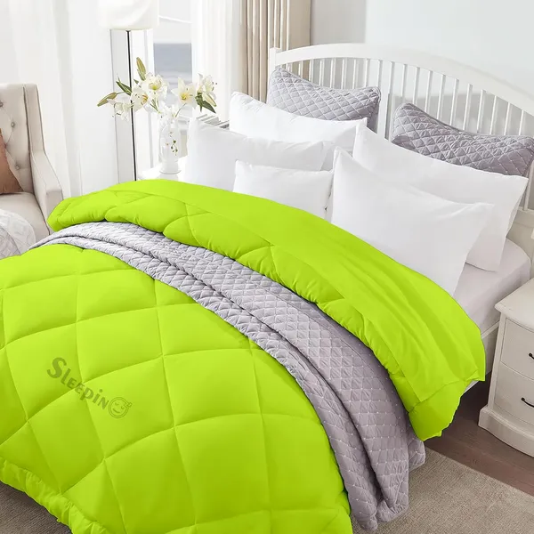 Parrot_Green_Breathable_Microfiber_400_GSM_Comforter_For_Heavy_Winter