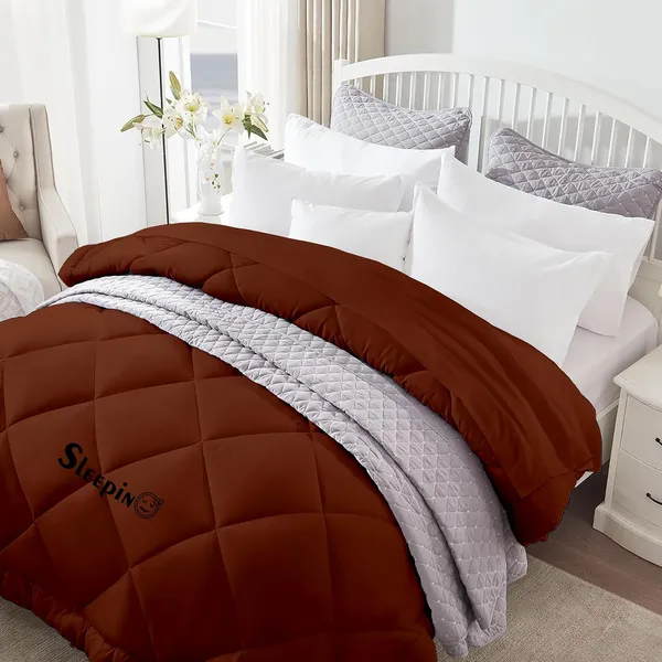 Brown_Breathable_Microfiber_400_GSM_Comforter_For_Heavy_Winter