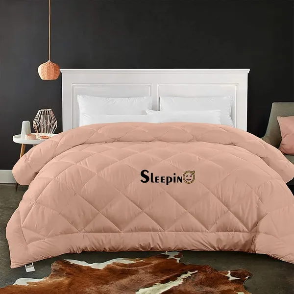 Peach_Breathable_Microfiber_500_GSM_Comforter_For_Heavy_Winter