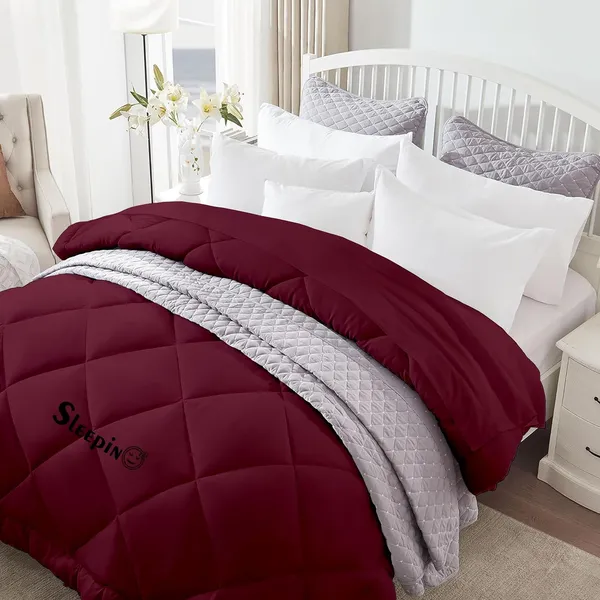 Wine_Breathable_Microfiber_500_GSM_Comforter_For_Heavy_Winter