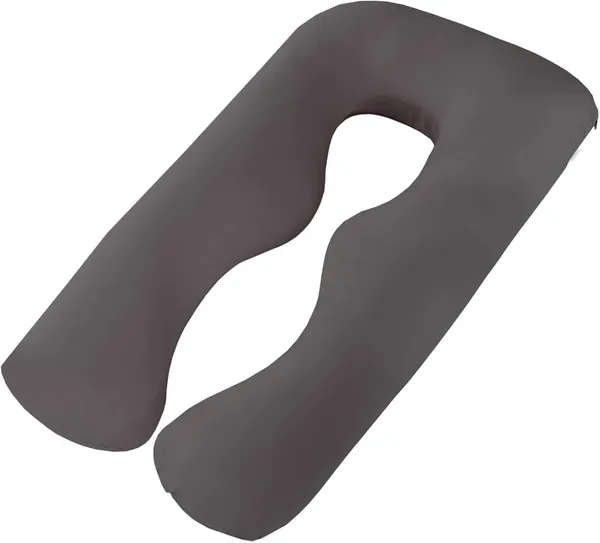 Dark_Grey_Brushed_Microfiber_U-Shape_Maternity_Pillow