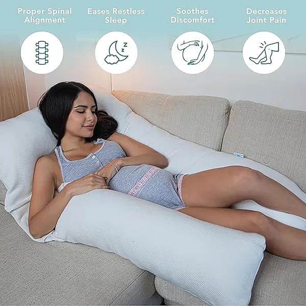 Dark_Grey_Brushed_Microfiber_U-Shape_Maternity_Pillow