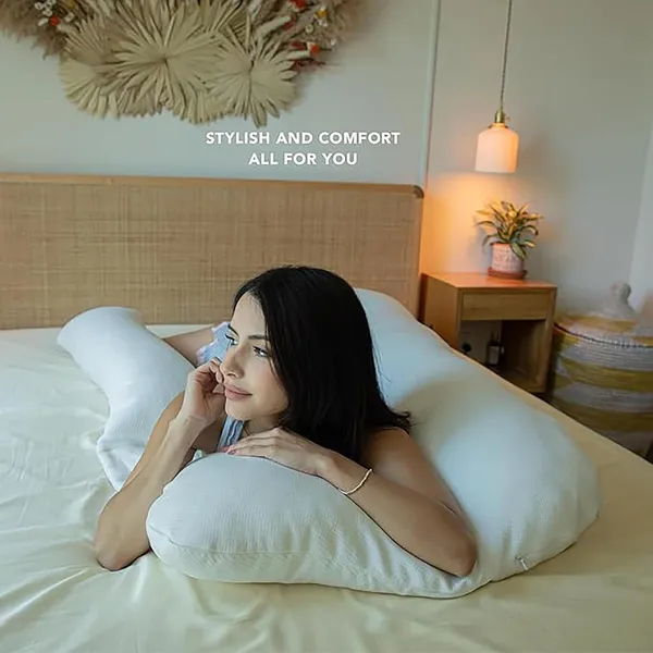 Dark_Grey_Brushed_Microfiber_U-Shape_Maternity_Pillow