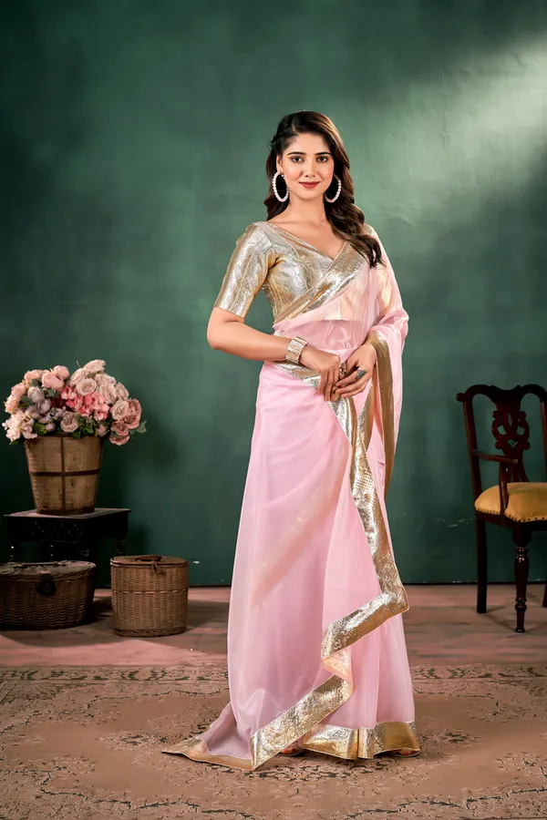 Pink__Crystal_Orgenza_Saree_With_Lampi_Border_Golden_And_Silver_Lace_In_Saree_And_With_Lace_Blouse_Febric