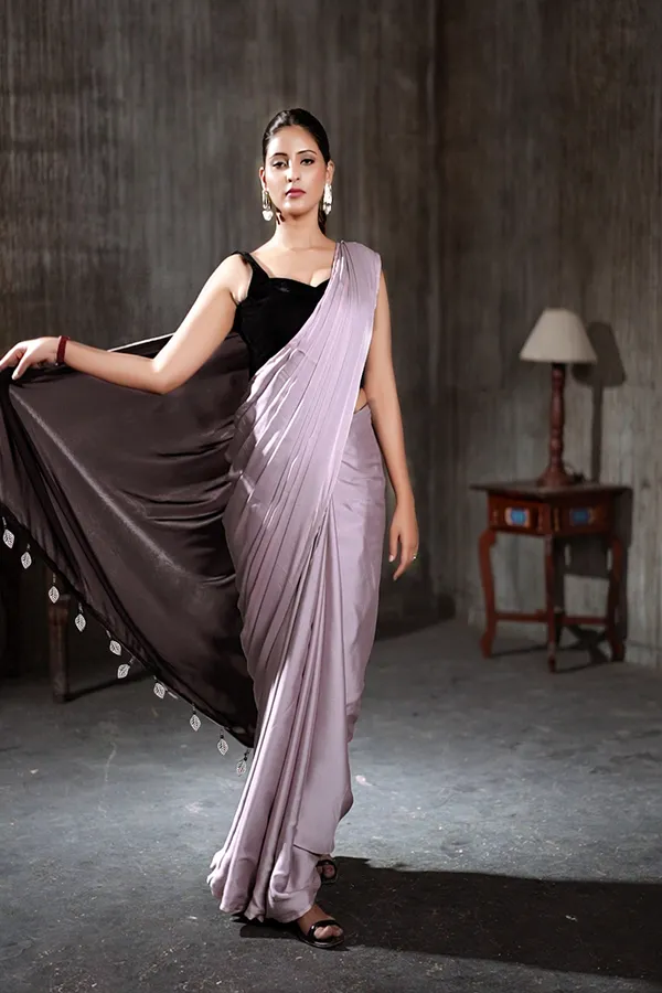 Pink_&_Black__Georgette_With_Pink_Satin_Saree_With_Blouse_Fabric