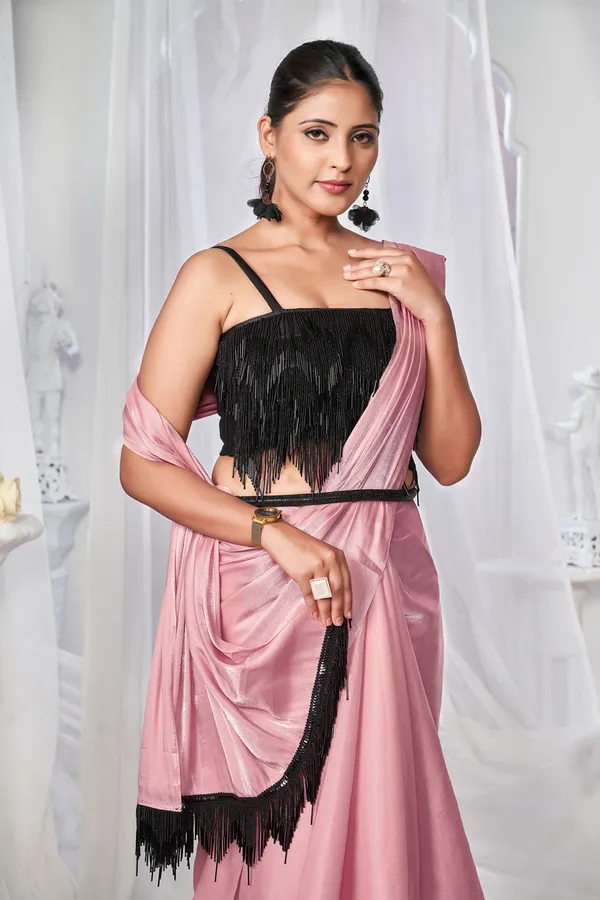 Pink__Saree_Falling_Leaves_Sparkle_Made_By_Klishaa