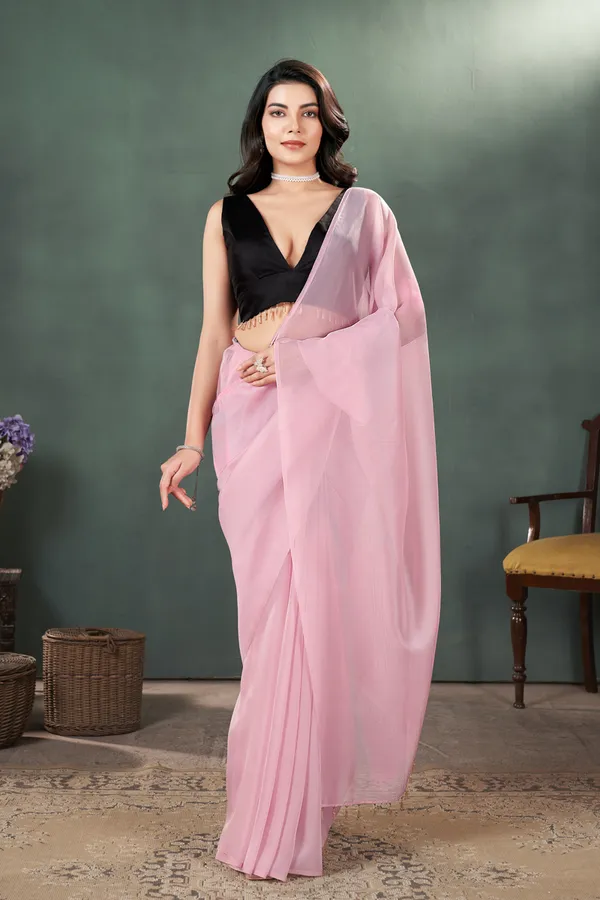 Peach_Royal_Peach_Organza_Saree_With_Transparant_Bids_Hand_Latkan_With_Blouse_Febric