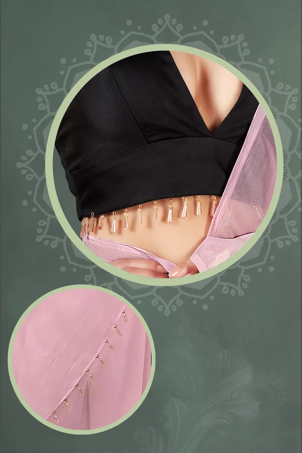 Peach_Royal_Peach_Organza_Saree_With_Transparant_Bids_Hand_Latkan_With_Blouse_Febric