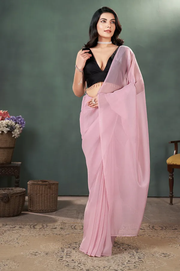 Peach_Royal_Peach_Organza_Saree_With_Transparant_Bids_Hand_Latkan_With_Blouse_Febric