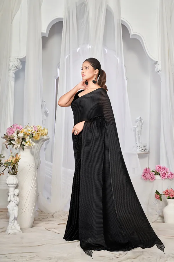 Black__Crush_Satin_Saree_Red_With_Unstitched_Blouse