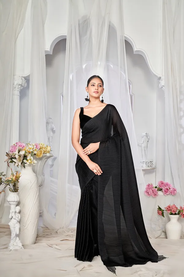 Black__Crush_Satin_Saree_Red_With_Unstitched_Blouse