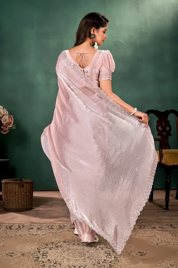 Pink_The__Satin_Silk_Saree_With_Dimond_Work_And_Cut_Border_Work
